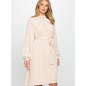 NWT Eloquii Smocked Collar Button Down Dress